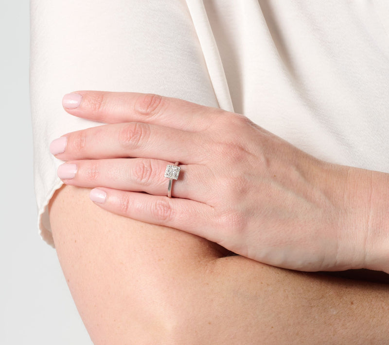 John Digangi VS Diamonds 0.62 cttw Princess Cut Ring, Platinum — View 4