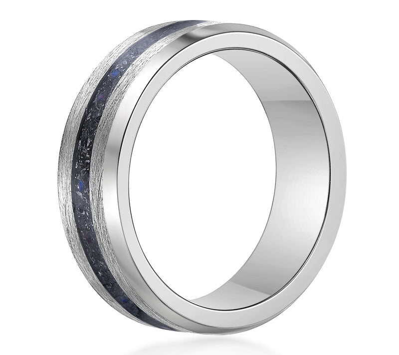 LYNX Men's Stainless Steel & Crushed Titanium Ring — View 4