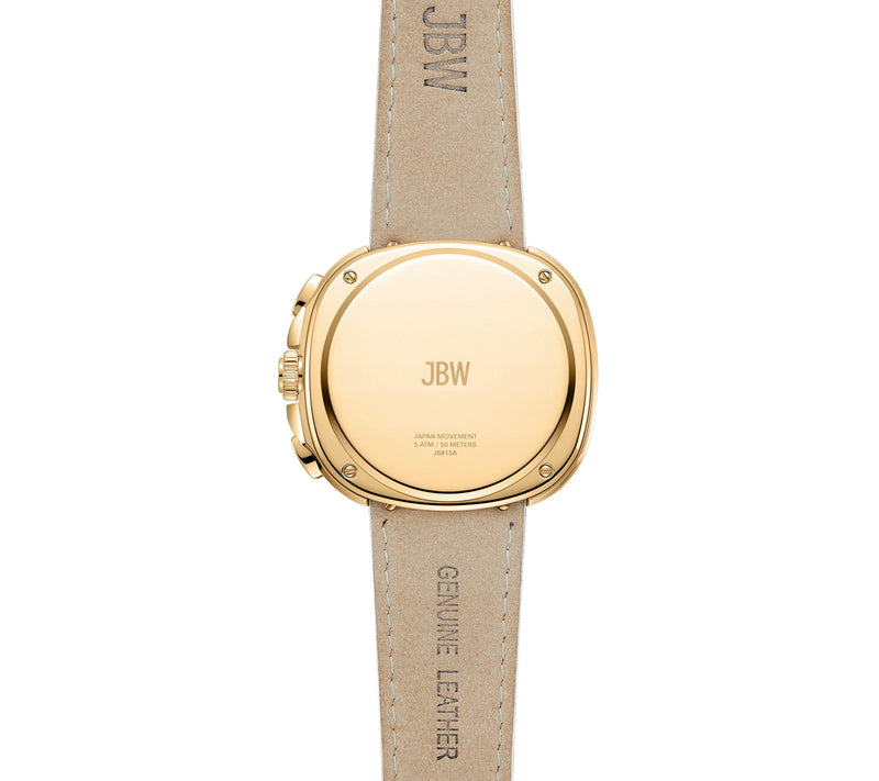 JBW Men's Coast 18K Gold Plated Crystal White Strap Watch — View 2