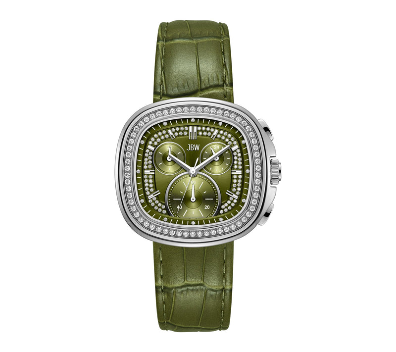 JBW Men's Coast Stainless Steel Crystal Green Strap Watch — View 7