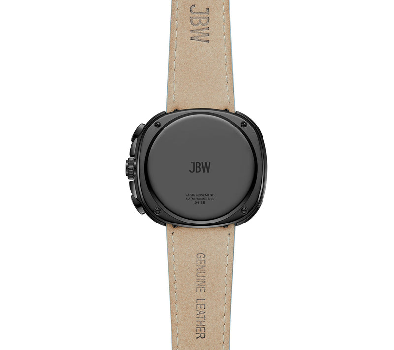 JBW Men's Coast Black IP Crystal Blue Strap Watch — View 2