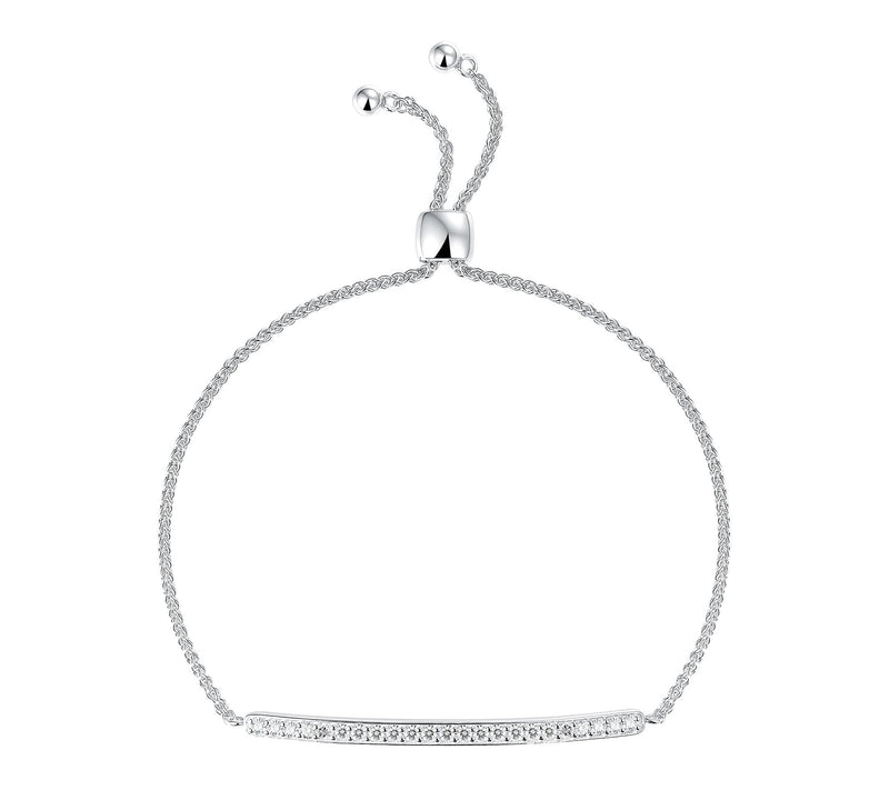Fire Light Lab Grown Diamond Adjustable Bar Bracelet, Sterling — View 3