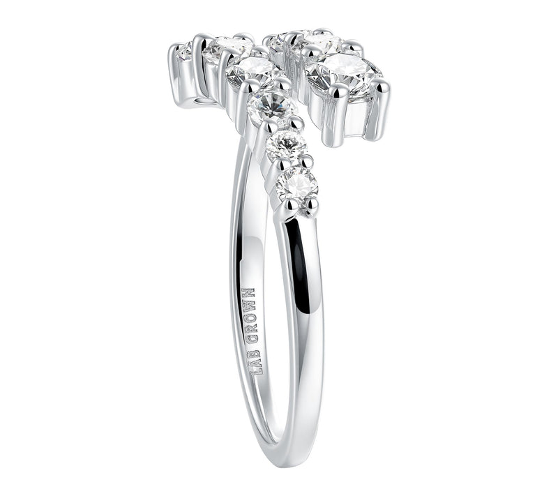 Fire Light Lab Grown Diamond 1.05 cttw Bypass Ring, Sterling — View 4