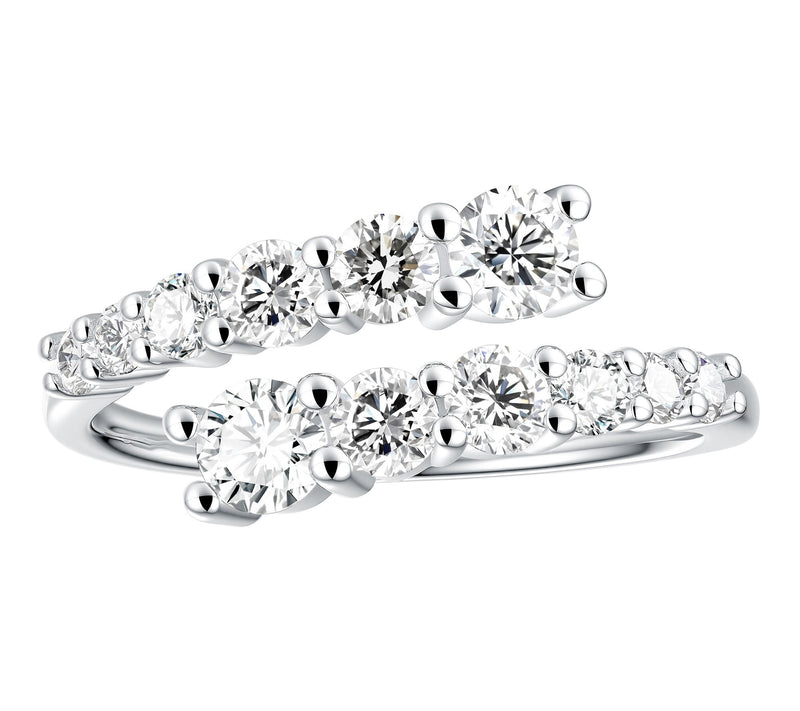 Fire Light Lab Grown Diamond 1.05 cttw Bypass Ring, Sterling — View 3