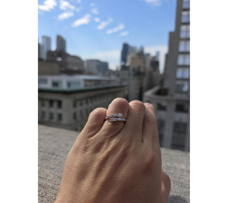 Fire Light Lab Grown Diamond 1.05 cttw Bypass Ring, Sterling — View 2