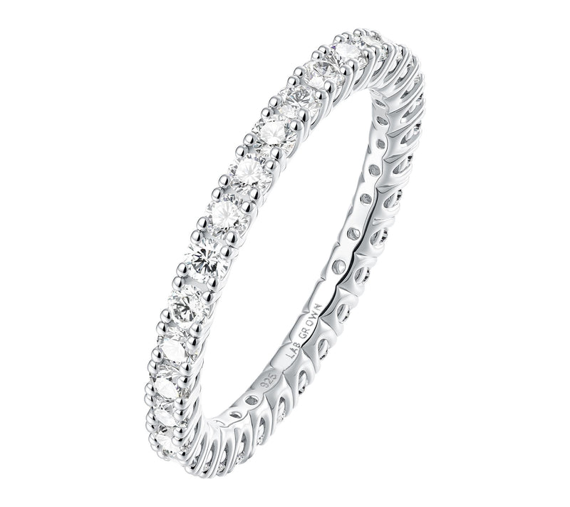 Fire Light Lab Grown Diamond Eternity Band Ring, Sterling — View 7