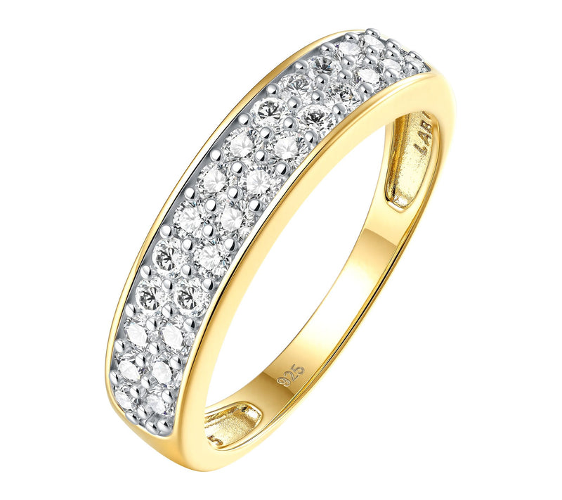 Fire Light Grown Diamond Pave Half-Eternity Ring, Sterling — Main view