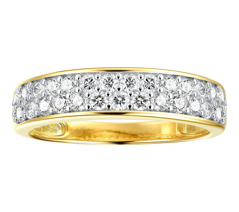Fire Light Grown Diamond Pave Half-Eternity Ring, Sterling — View 3
