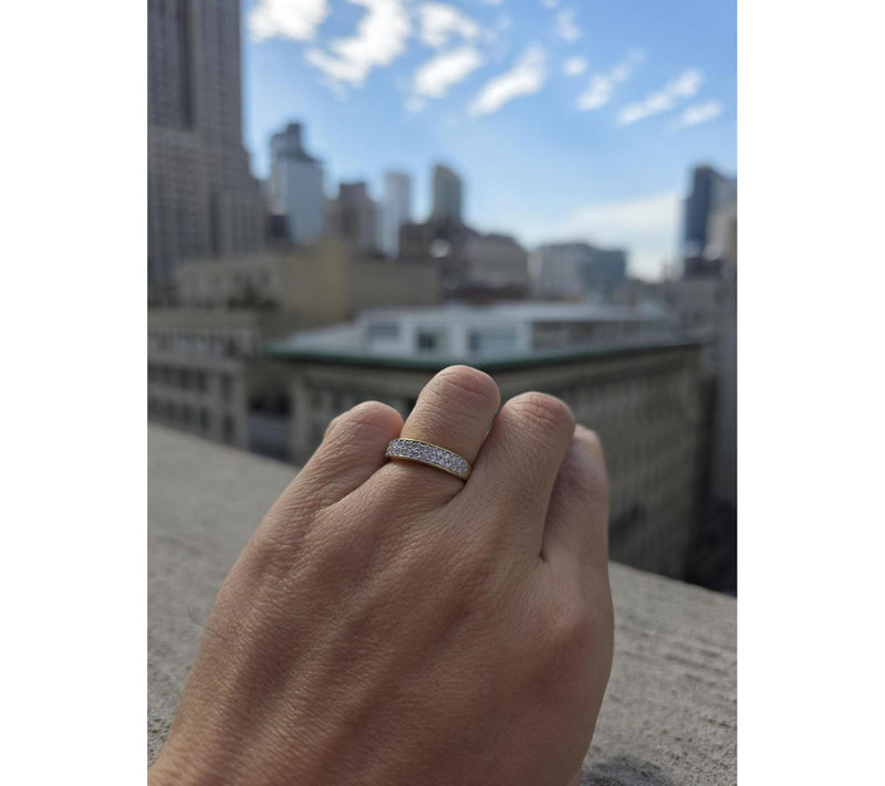 Fire Light Grown Diamond Pave Half-Eternity Ring, Sterling — View 2