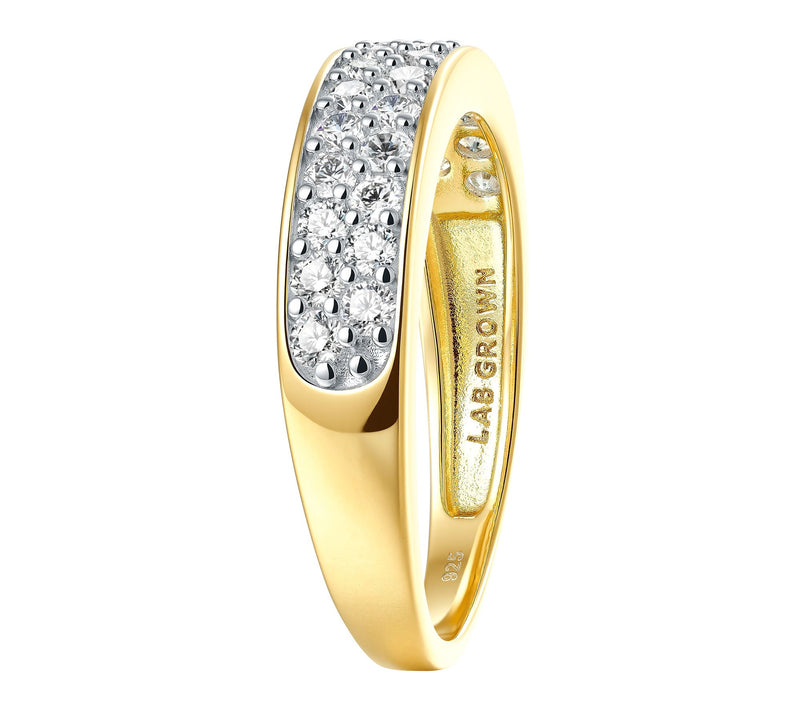 Fire Light Grown Diamond Pave Half-Eternity Ring, Sterling — View 4