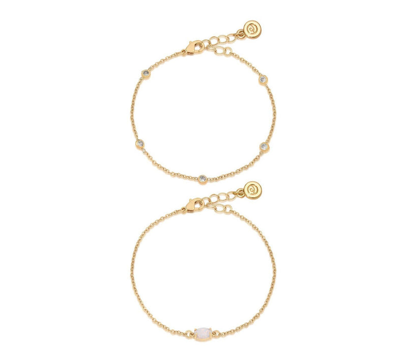 Ettika Opal & Crystal Dainty Bracelet Set — View 6