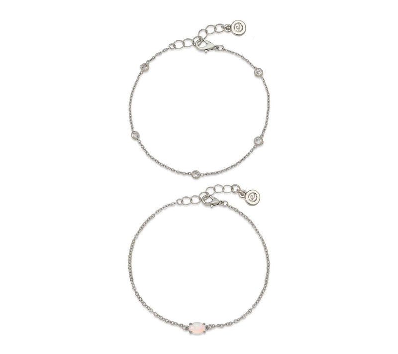 Ettika Opal & Crystal Dainty Bracelet Set — View 7