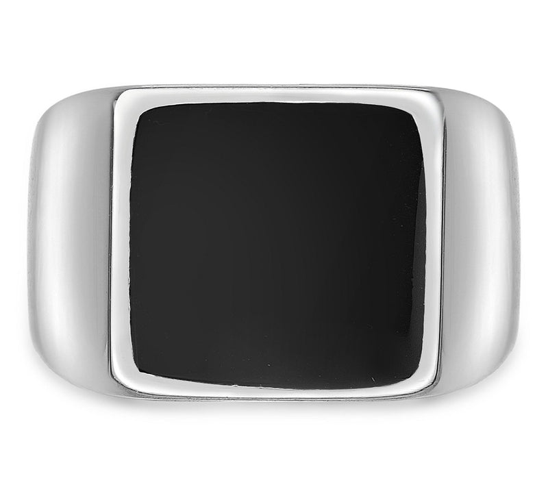 LYNX Men's Stainless Steel Resin Signet Ring — View 3