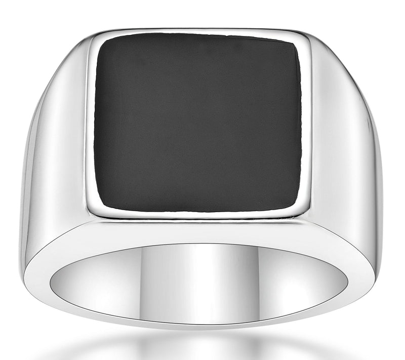 LYNX Men's Stainless Steel Resin Signet Ring — Main view