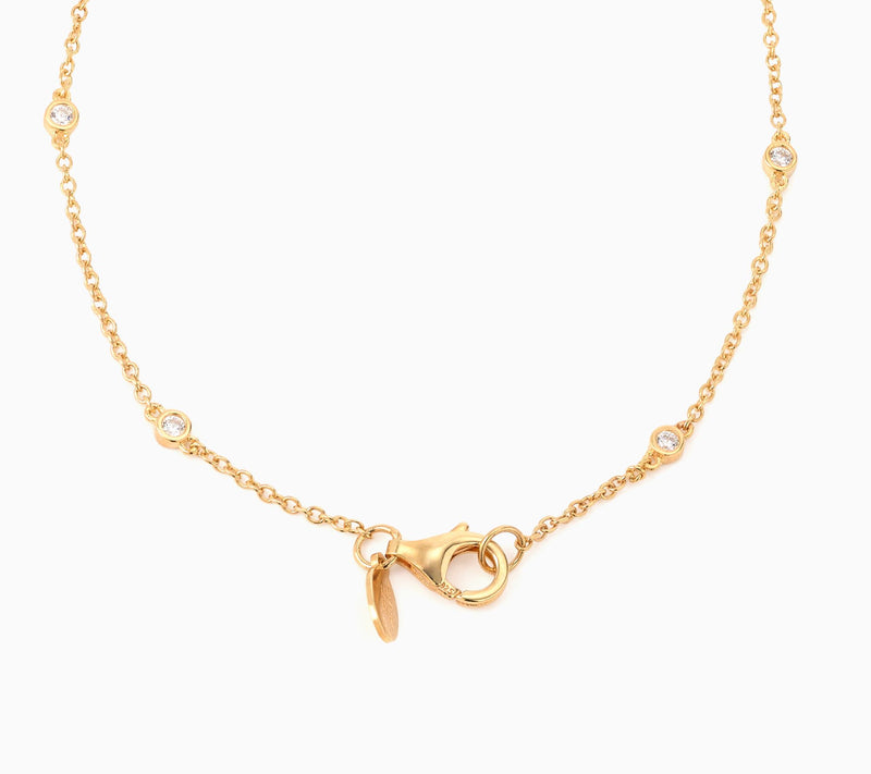 Diamonique x Kathy Levine Summer Fling Heart Charm Anklet, Sterl — View 3