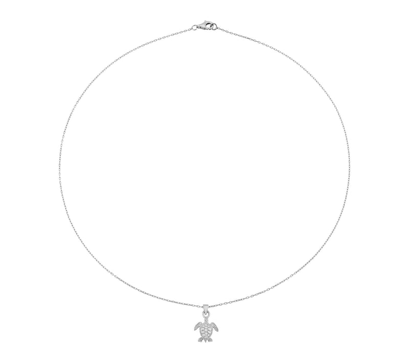 Silver Style Baby Turtle Pendant w/ Chain, Sterling — View 2