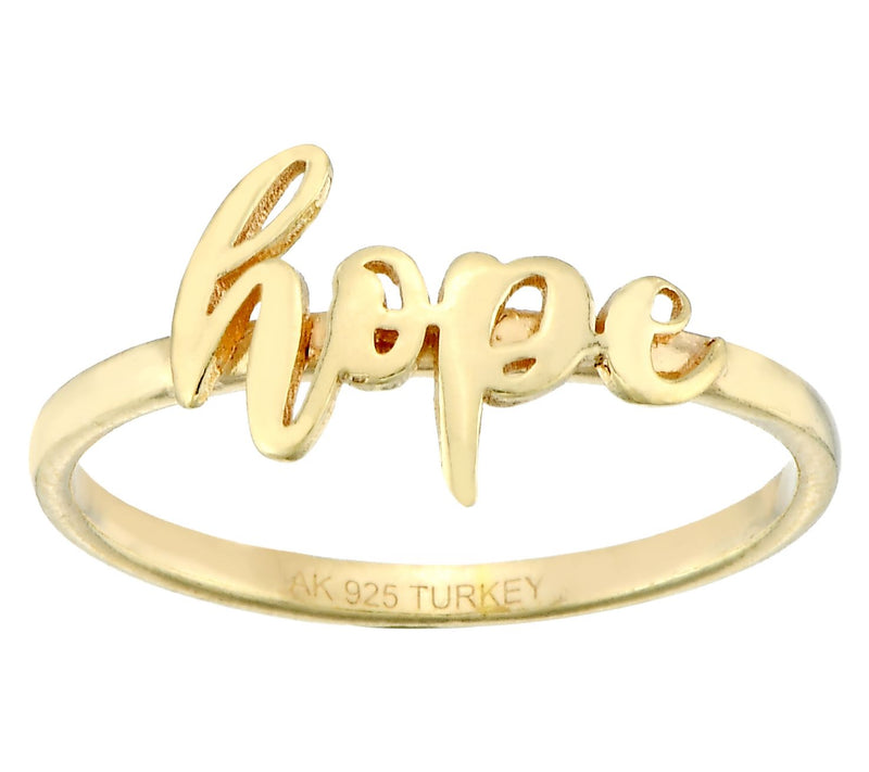 Silver Style Hope Script Ring, Sterling — View 6