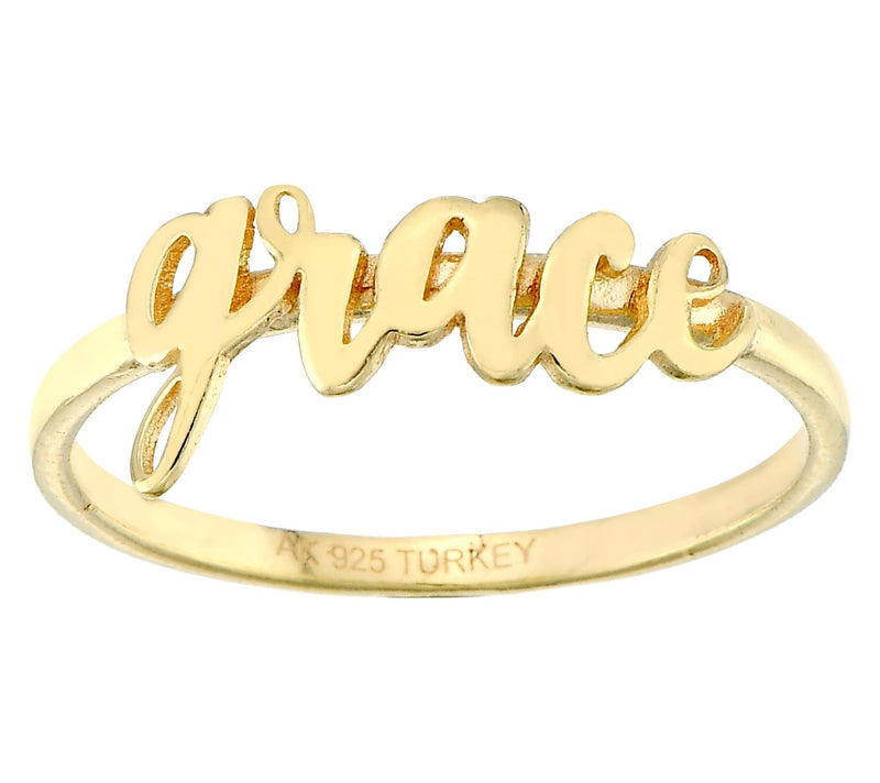 Silver Style Grace Script Ring, Sterling Silver — View 6
