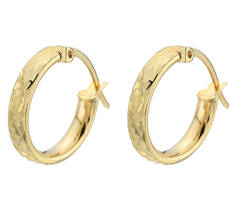 Silver Style 1/2" Star Diamond Cut Hoop Earrings, Sterling — View 6