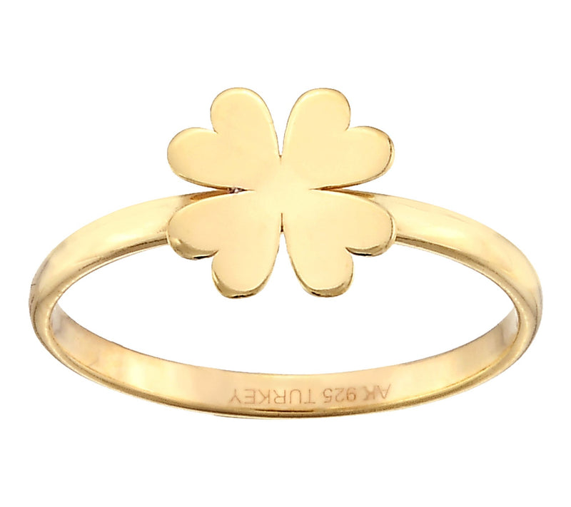 Silver Style Clover Design Band Ring, SterlingSilver — View 2