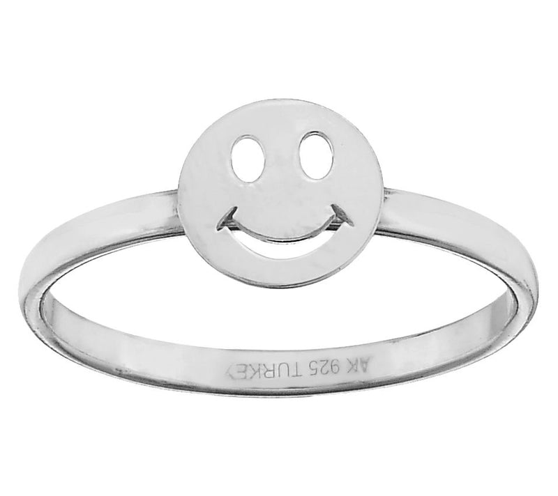 Silver Style Smiley Face Ring, Sterling — View 5