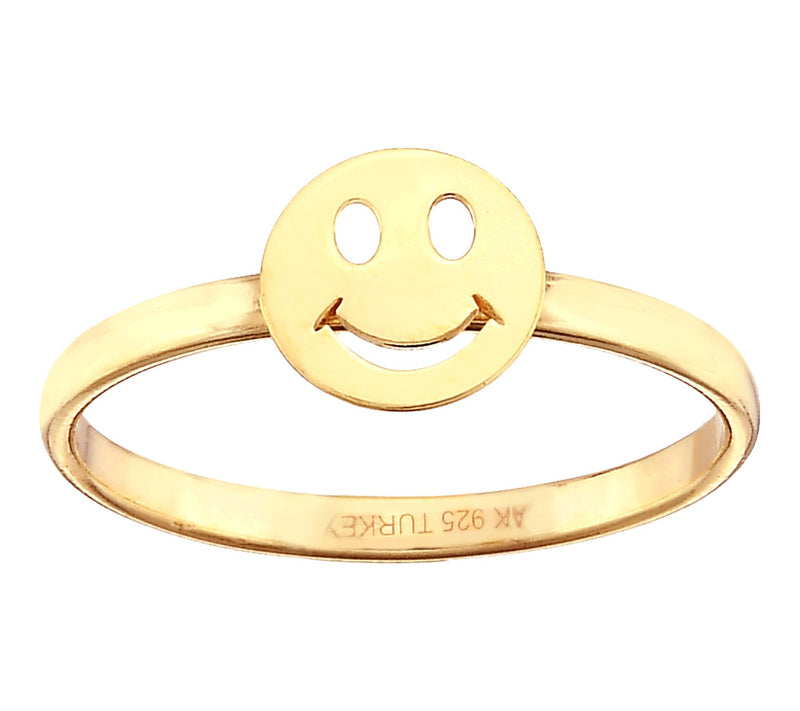 Silver Style Smiley Face Ring, Sterling — View 2