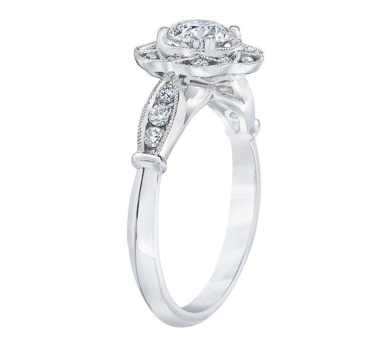 John Digangi VS Collection Flower Diamond Ring,Platinum — View 2
