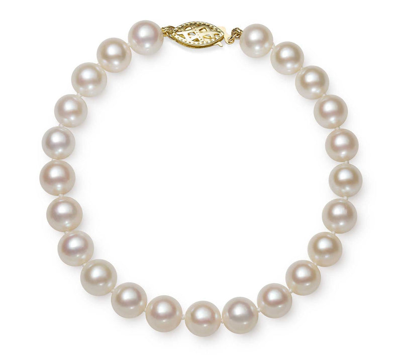 Amour De Pearl 7-8mm Round Cultured Pearl Bracelet, 14K Gold — View 3