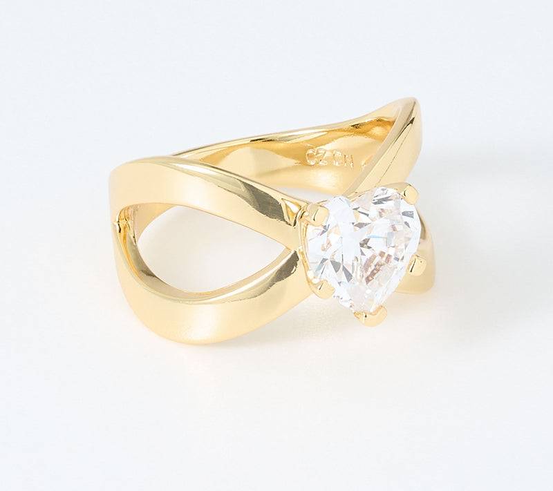 Diamonique x Kathy Levine 3ct Heart Kathy's Ring Bronze — View 2
