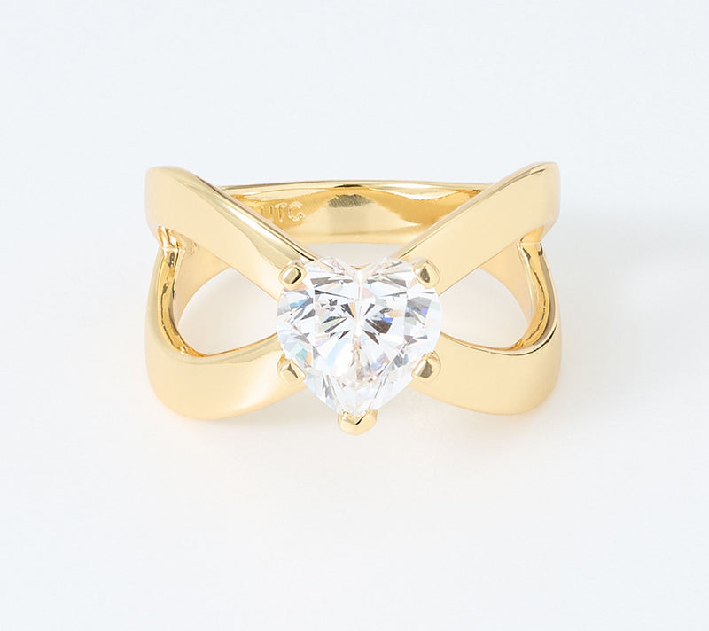 Diamonique x Kathy Levine 3ct Heart Kathy's Ring Bronze — View 8