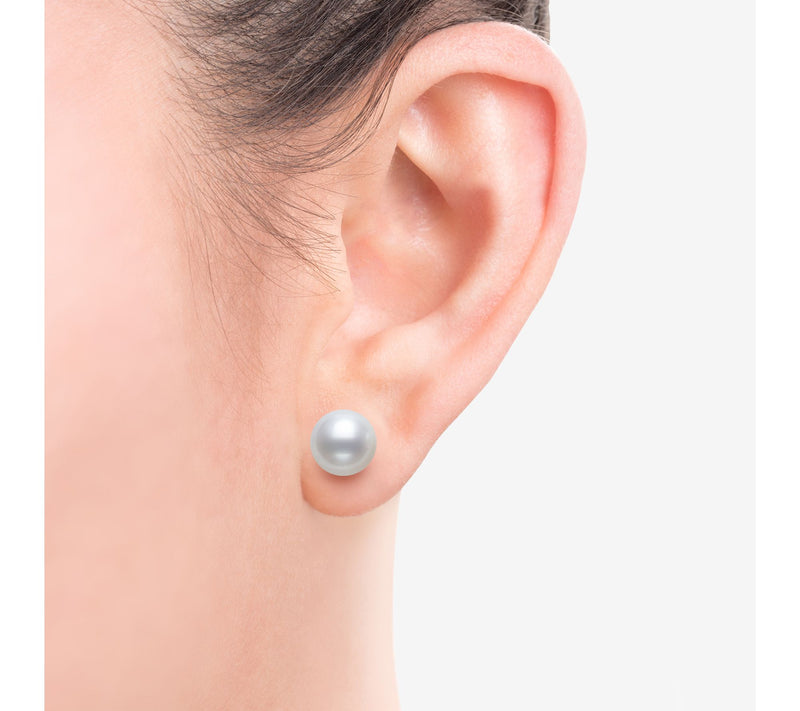 Amour De Pearl 9-10mm Cultured Pearl Stud Earrings, Sterling — View 2