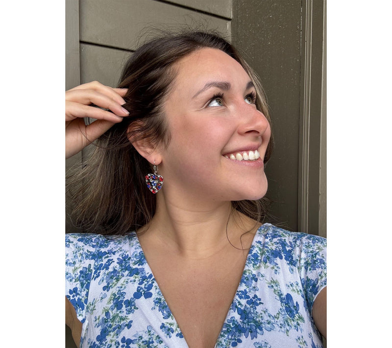 Anne Koplik Americana Filigree Heart Earrings — View 3