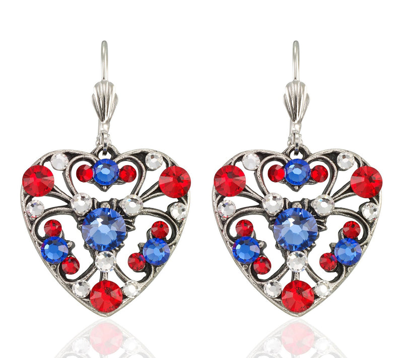 Anne Koplik Americana Filigree Heart Earrings — Main view