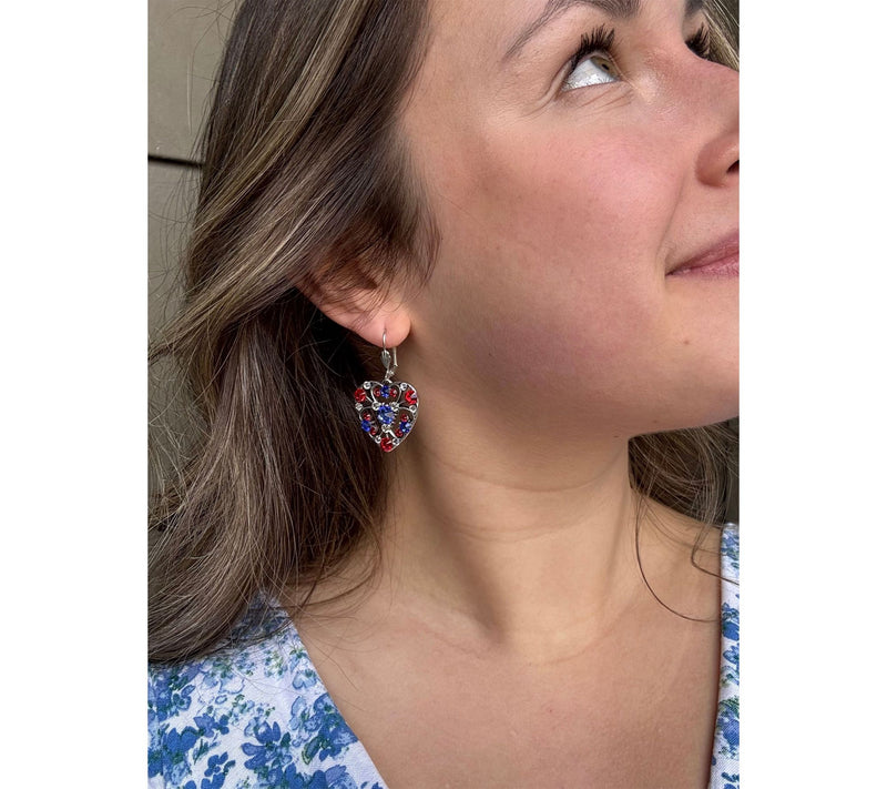 Anne Koplik Americana Filigree Heart Earrings — View 2