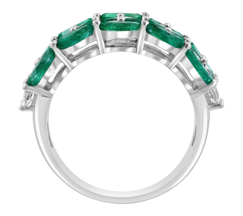 Effy Emerald & Sapphire Triple Band Ring, 14K White Gold — View 2