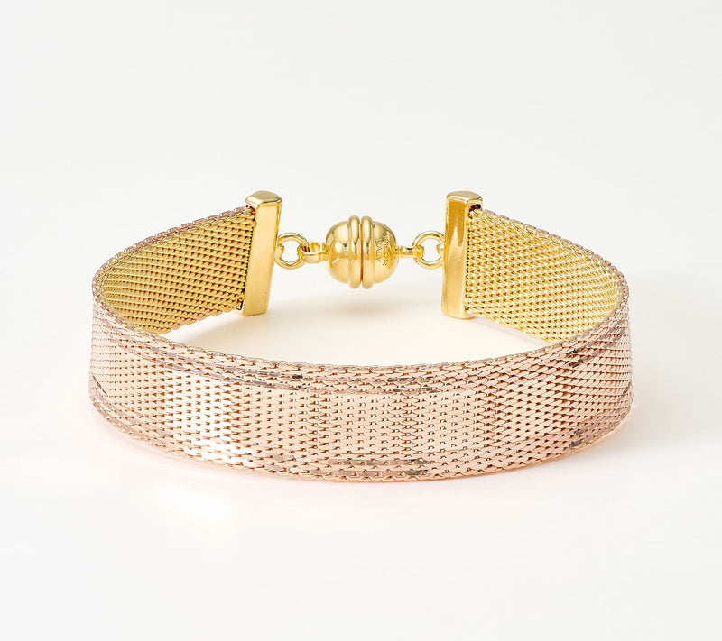 David Markstein Bronze Couture Reversible Mesh Status Magnetic Bracelet — View 13