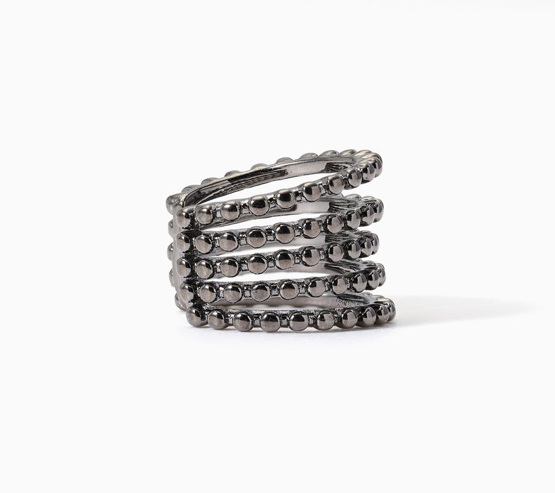 David Markstein Bronze Updated Beaded Multi-Row Ear Cuff — View 3