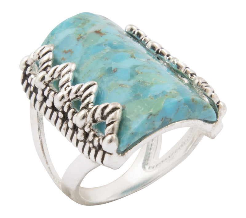 Barse Artisan Crafted Freeform Turquoise Statement Ring — View 2