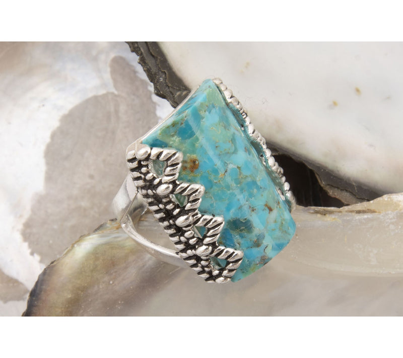 Barse Artisan Crafted Freeform Turquoise Statement Ring — View 3