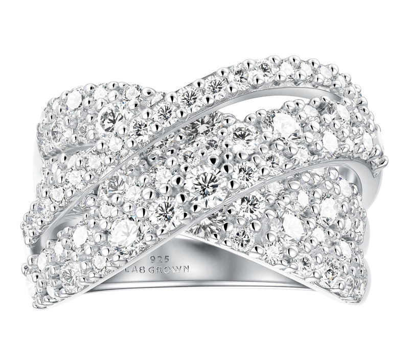 Jen by Jennifer Miller Lab Grown Diamond Highway Ring, Sterlin — View 3