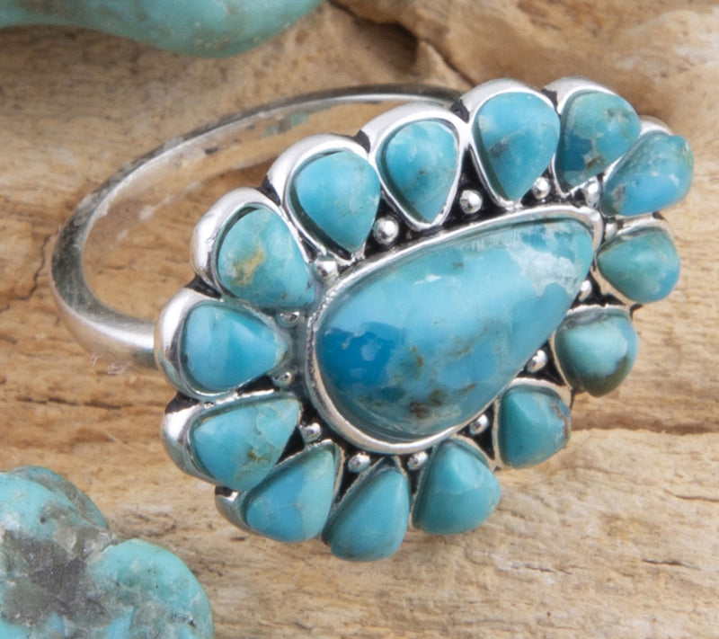 Barse Artisan Crafted Durango Turquoise Cocktail Ring — View 3