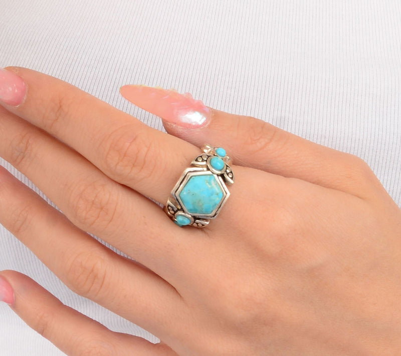 Barse Artisan Crafted Emile Blue Turquoise Ring — View 4