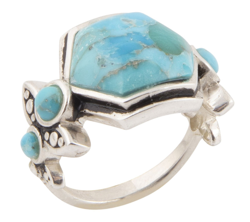 Barse Artisan Crafted Emile Blue Turquoise Ring — View 2