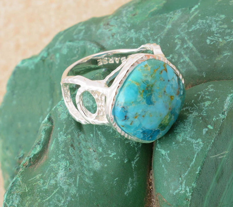 Barse Artisan Crafted Hypnosis Blue Turquoise Ring — View 3