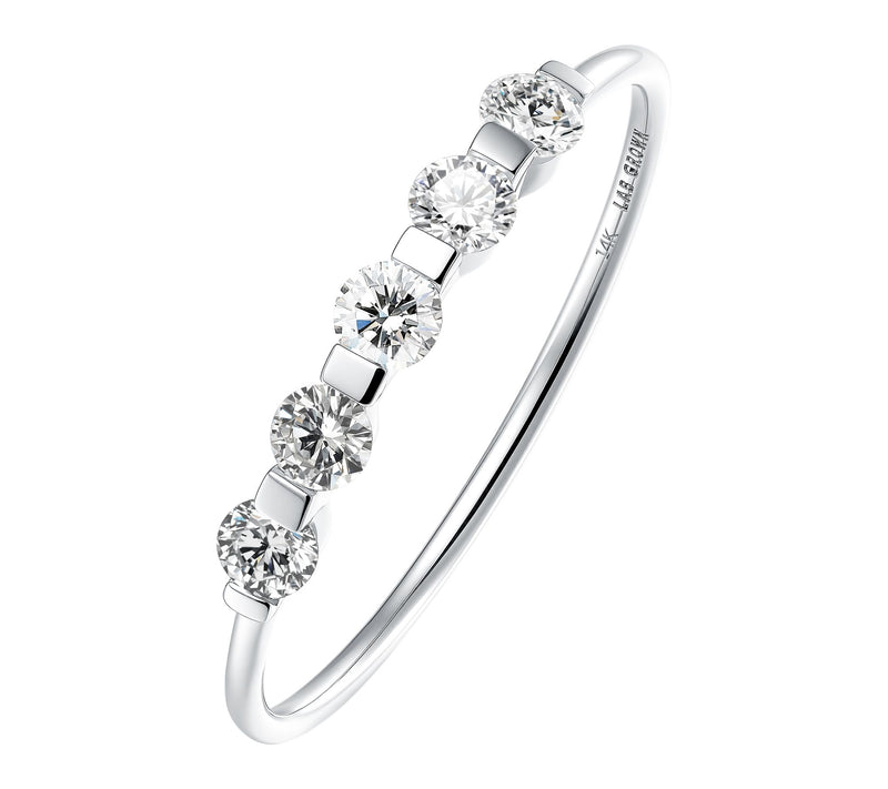 Fire Light Lab Grown Diamond Round 5-Stone Band Ring, 14K Gold — Main view