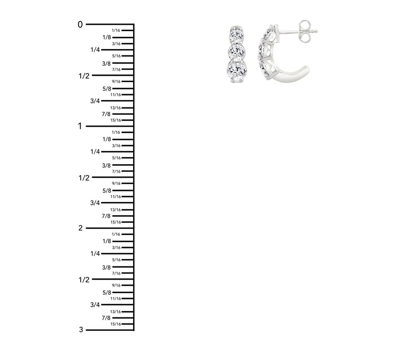 Fire Light 2.00 cttw Lab Grown Diamond Hoop Earrings, Sterling — View 2