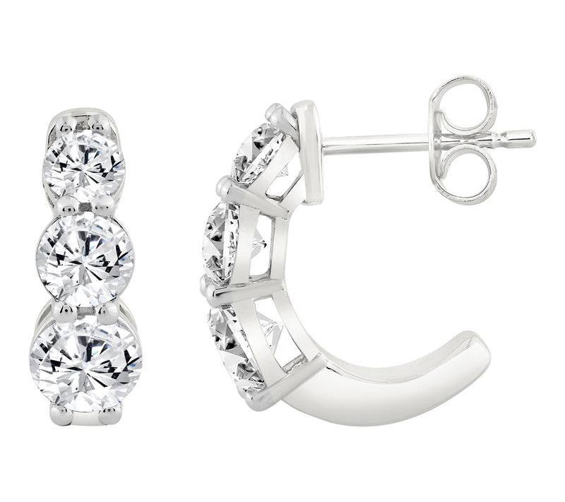Fire Light 2.00 cttw Lab Grown Diamond Hoop Earrings, Sterling — View 4