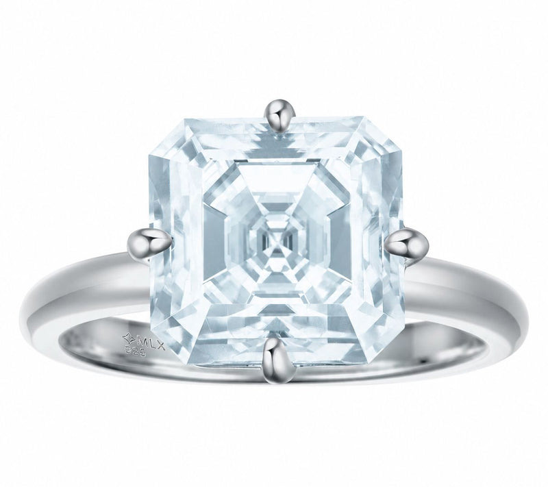 Moissanite Luxe 5.40 cttw Blue Solitaire Ring,Sterling — Main view