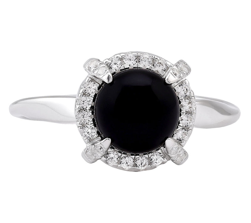 Christian James by Scott Grimes Onyx Halo Ring,Sterling — View 2
