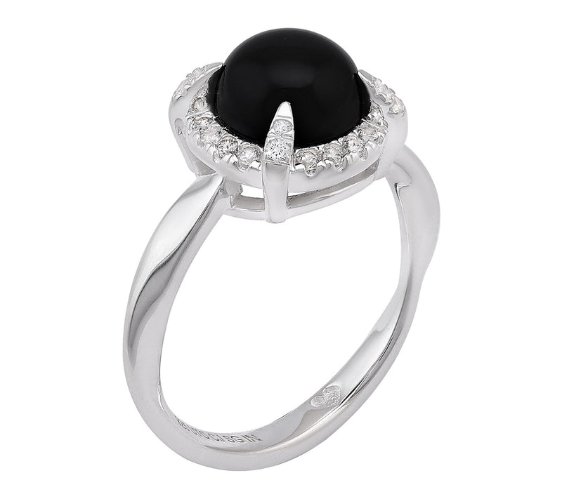 Christian James by Scott Grimes Onyx Halo Ring,Sterling — Main view